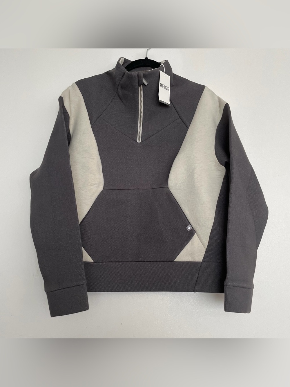 Women’s FIGS Neoprene 1/4 Zip Sweatshirt Gray 1281 Size Small